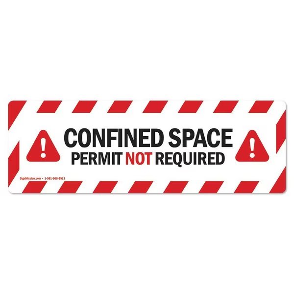 Confined Space Permit Not Required 18in Non-Slip Floor Marker, 3PK, 16 in L, 16 in H, R-16-3PK-99855, Signmission, Mfr#: FD-R-16-3PK-99855